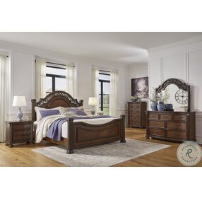 Lavinton Brown California King Poster Bed