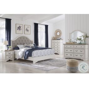 Brollyn Two Tone King Upholstered Panel Bed