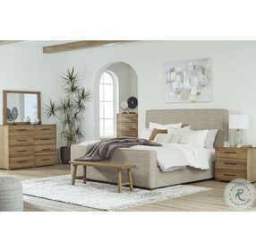 Dakmore Brown King Upholstered Panel Bed