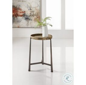 Funda Distressed Gold Accent Table
