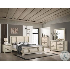 Ashland Rustic White Twin Panel Bed
