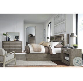 Anibecca Weathered Grey Queen Bookcase Bed