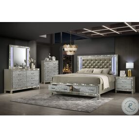 Radiance Silver Queen Panel Storage Bed