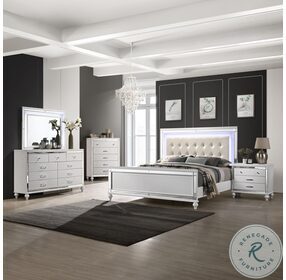 Valentino White Full Upholstered Panel Bed