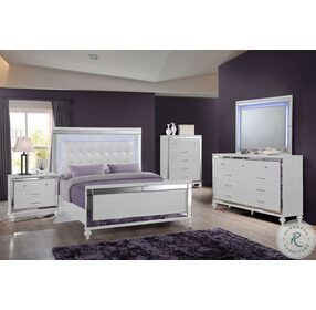 Valentino White Twin Panel Bed