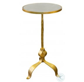 Barclay Gold Leaf Round Cigar Accent Table