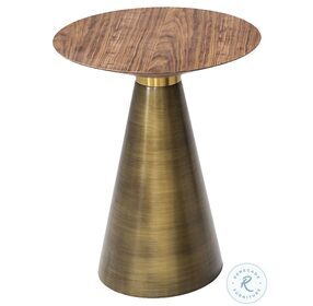 Bari Walnut And Antique Brass 20" End Table