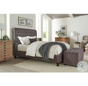 Cameron Seal Gray Queen Upholstered Panel Bed