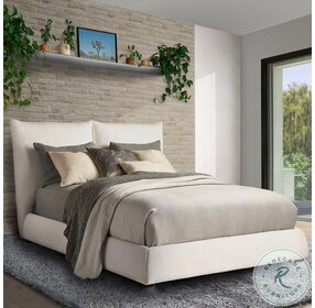 Cumulus Cozy Snow Queen Upholstered Panel Bed