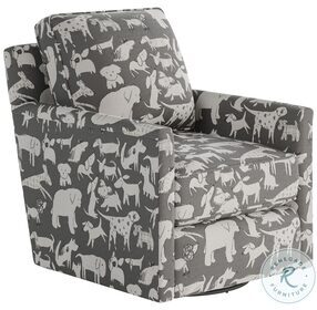 Doggie Graphite Grey Swivel Glider Chair