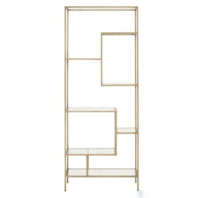 Beakman Brass And Clear Glass Heigh Bookcase
