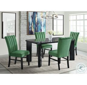 Odette Bellini Emerald Velvet Side Chair Set Of 2