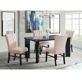 Odette Bellini Pink Velvet Side Chair Set Of 2