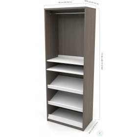 Cielo By Bark Gray and White 295" ShoeCloset Storage Unit with Drawers