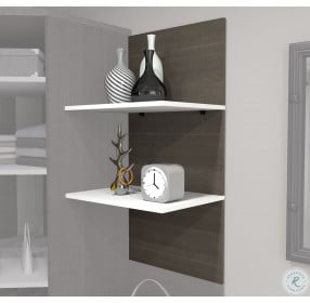 Cielo By Bark Gray and White 2 Floating Shelves