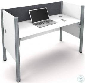 Pro-Biz 43" White Simple Workstation with Gray Tack Board