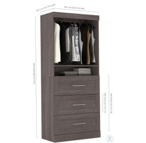 Pur By Bark Gray 36" Storage Unit with 3 Drawer Set