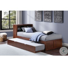 Rowe Dark Cherry Twin Bookcase Platform Bed With Twin Trundle