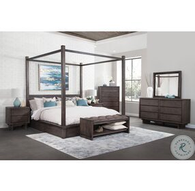 Candid Distressed Sand Blasted Mindi Queen Canopy Bed