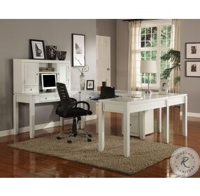 Boca Cottage White 48" Desk with Hutch