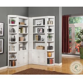 Boca Cottage White 5 Piece L Shape Library Wall