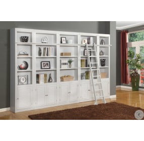 Rawlins Cottage White 5 Piece Large Library Wall