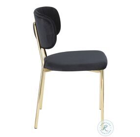 Bouton Black Velvet Chair Set Of 2