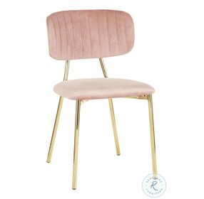 Bouton Pink Velvet Chair Set Of 2