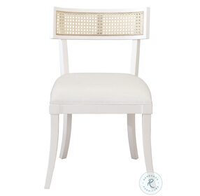 Britta Matte White And White Linen Dining Chair