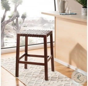Capri Brown Leather Counter Height Stool