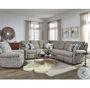 Key Note Latte Reclining Large Sectional with Power Headrest