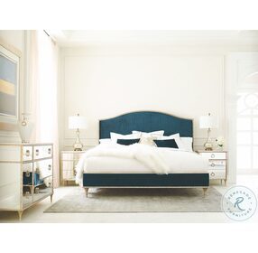 Fontainebleau Aglow And Blue Queen Upholstered Panel Bed