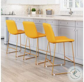 Mode Yellow Counter Height Stool Set of 2