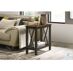 Eden Espresso And Marble Top Chairside Table