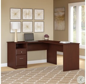 Cabot Harvest Cherry L Shaped Rectangular Computer Desk with Drawer