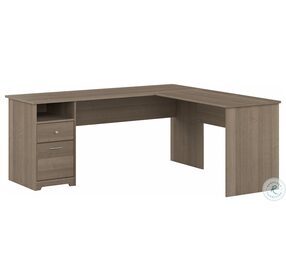 Cabot Ash Gray 72" L Shaped Home Office Set with Drawers