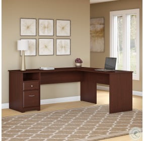 Cabot Harvest Cherry L Shaped Computer Desk with Drawer