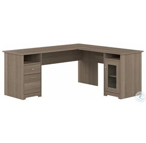 Cabot Ash Gray 72" L Shaped Home Office Set with Storage