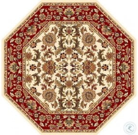 Cambridge Ivory and Red Kashan Octagonal XXL Rug