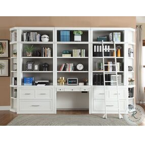 Catalina Cottage White 9 Piece Workspace Library Wall