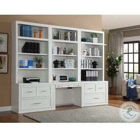 Catalina Cottage White 6 Piece Workspace Library Wall