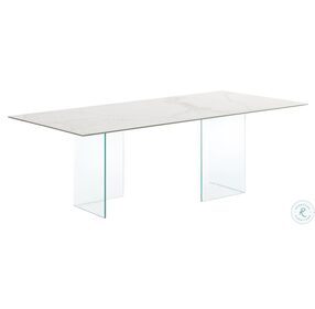 Miami White And Clear Dining Room Set