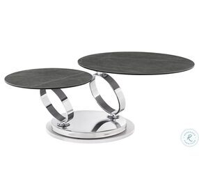 Satellite Gray And Silver Extendable Swivel Occasional Table Set