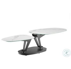 Leaf White And Gray Swivel Occasional Table Set