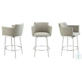 Suzzie Taupe Swivel Bar Stool