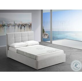 Mario Light Gray Twin Upholstered Panel Bed