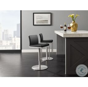 Venetian Black And Brushed Stainless Steel Bar Stool