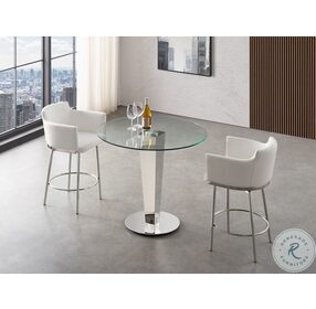 Enzo Clear Glass Counter Height Dining Table