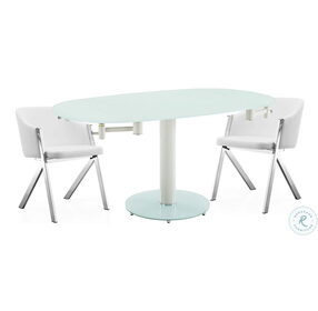 Thao White Matte Extendable Dining Table