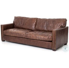 Larkin Cigar Leather 88" Living Room Set